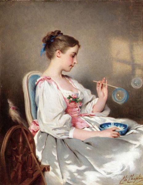 Charles Joshua Chaplin Blowing Bubbles china oil painting image